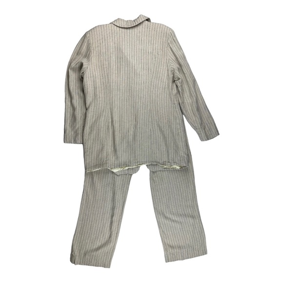 Vintage Adriano Striped Pant Suit Beige Size 12 - Picture 2 of 10